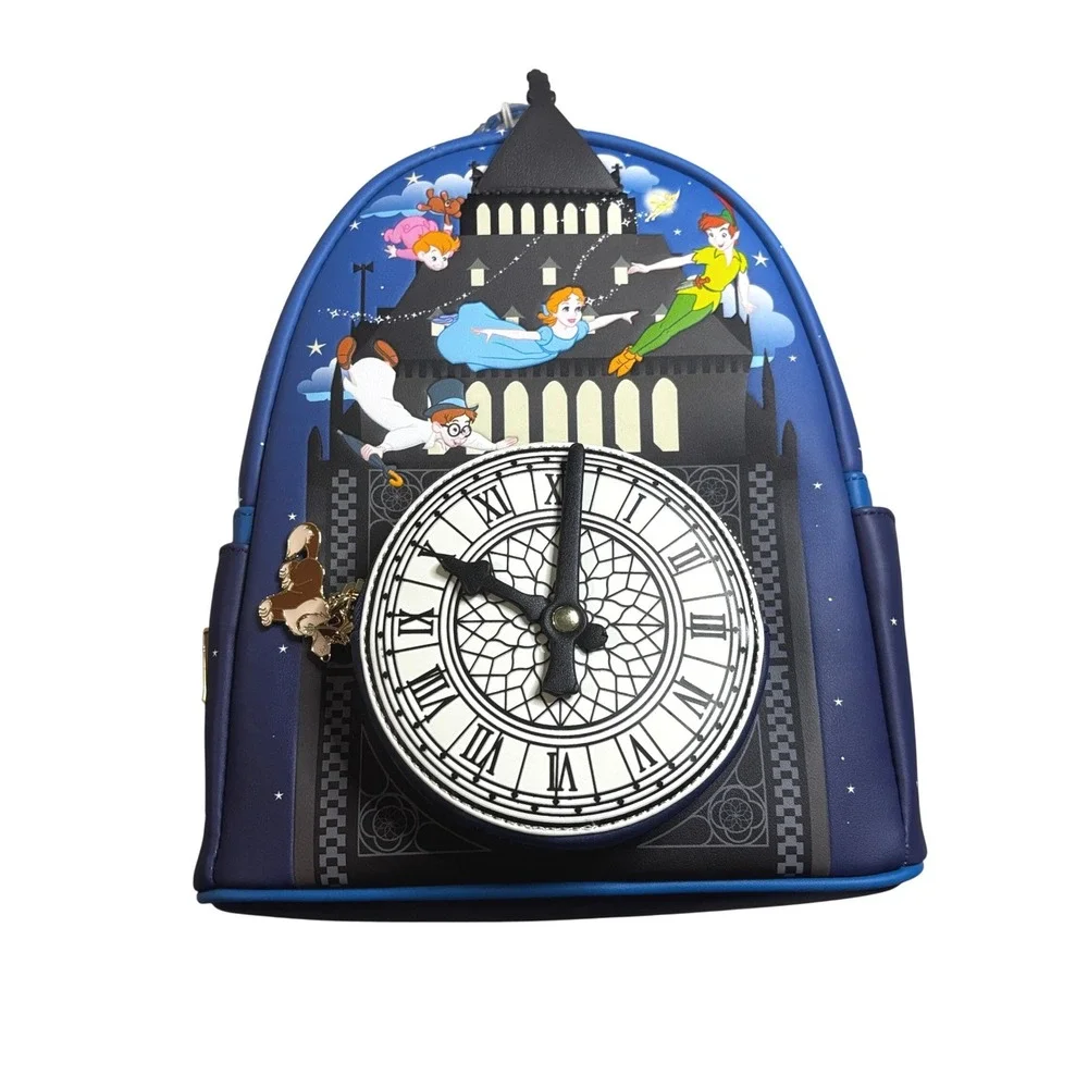 Loungefly Disney Peter Pan Glow in the Dark Big Ben Clock Mini Backpack Flying